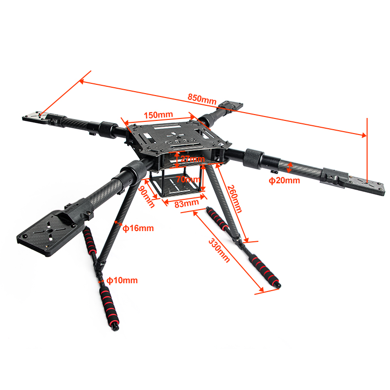 Carbon Fiber Folding Drone Fra - Drone Kit Racing recension och pris